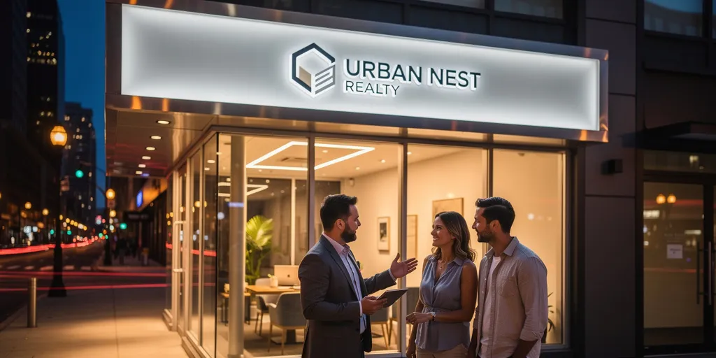 enseigne lumineuse agence immobilière